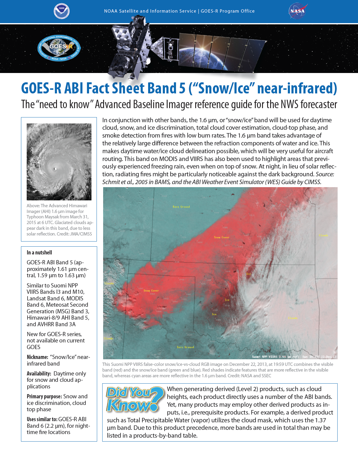 GOES-R ABI Bands Quick Info Guides