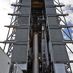 View HIGHEST REZ Version in new window. GOES-S Atlas V First Stage Booster on Stand