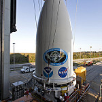 View HIGHEST REZ Version in new window. GOES-S Spacecraft is Lifted for Mate