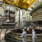 View HIGHEST REZ Version in new window. GOES-T Lifted to Thermal Vacuum Chamber
